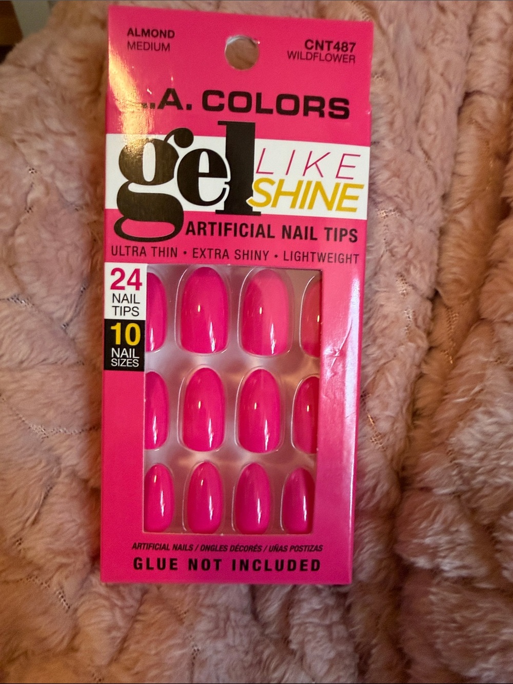 L.A. Colors Gel Like Shine Artificial Nail Tips - Hot Pink